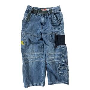 Vintage Lee Pipes Jeans Boys Size 8R Wide Leg Pockets Baggy Skater Y2K